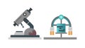 Microscope and Lab Equipment, Scientific Research Tool, vector design Generative AI Royalty Free Stock Photo