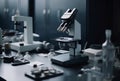 Microscope laboratory equipment. Generate AI