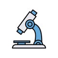 Microscope laboratory line and fill style icon