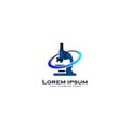 Microscope, laboratory logo vector graphics