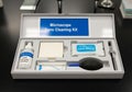 Microscope Lens Cleaning Kit on a Royalty Free Stock Photo
