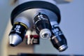 Microscope lens closeup Royalty Free Stock Photo