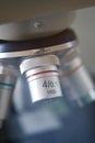 Microscope lens closeup Royalty Free Stock Photo