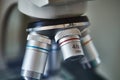 Microscope lens closeup Royalty Free Stock Photo