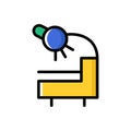 Microscope line colourful vector illustration. Science concept icon.