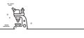 Microscope line icon. Chemistry lab sign. Analysis. Minimal line pattern banner. Vector