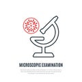 Microscope line icon.