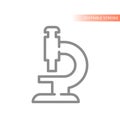 Microscope line vector icon