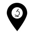 Microscope map pin pointer icon. Element of map point for mobile concept and web apps. Icon for website design and app development Royalty Free Stock Photo