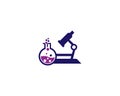 Microscope Modern Lab And Medical Laboratory Logo Design