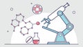 Microscope and Molecular Research, Science Laboratory Vector, vector design Generative AI Royalty Free Stock Photo
