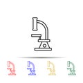 Microscope multi color style icon. Simple thin line, outline vector of sciense icons for ui and ux, website or mobile application Royalty Free Stock Photo
