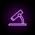 microscope neon icon. Elements of web set. Simple icon for websites, web design, mobile app, info graphics Royalty Free Stock Photo