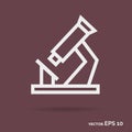 Microscope outline icon white color
