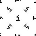 Microscope pattern seamless black Royalty Free Stock Photo