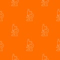 Microscope pattern vector orange