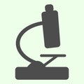 Microscope solid icon. Biology science laboratory tool glyph style pictogram on white background. Chemistry and