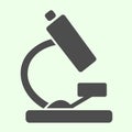 Microscope solid icon. Biology science laboratory tool glyph style pictogram on white background. Chemistry and