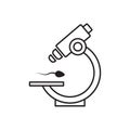 Microscope sperm icon. Simple line, outline of artificial insemination icons for ui and ux, website or mobile application