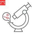 Microscope sperm line icon Royalty Free Stock Photo