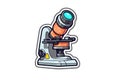 Microscope Sticker On White Background. Generative AI Royalty Free Stock Photo