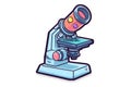 Microscope Sticker On White Background. Generative AI Royalty Free Stock Photo