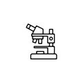 Microscope thin icon isolated on white background