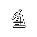 Microscope thin icon isolated on white background