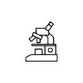 Microscope thin icon isolated on white background