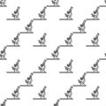 Microscope vector Chemistry outline seamless pattern Royalty Free Stock Photo