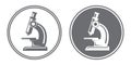 Microscope vector illustration style is a flat gray symbol for web design.