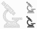 Microscope Vector Mesh Wire Frame Model and Triangle Mosaic Icon Royalty Free Stock Photo
