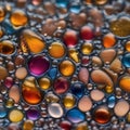 A microscope view of colorful microorganisms in a drop of pond water, revealing their diversity4