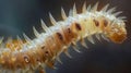 A microscope view of a long segmented wormlike egg. The segments are lined with tiny spines and the egg has two distinct Royalty Free Stock Photo