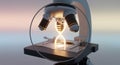 Microscope Viewing DNA Strand - Scientific Research Concept Royalty Free Stock Photo