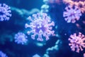 Microscope virus close up with blurry background Royalty Free Stock Photo