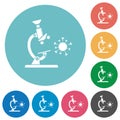Microscope and virus flat round icons Royalty Free Stock Photo