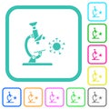 Microscope and virus vivid colored flat icons Royalty Free Stock Photo
