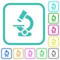 Microscope vivid colored flat icons Royalty Free Stock Photo