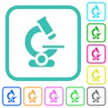 Microscope vivid colored flat icons Royalty Free Stock Photo