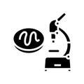 microscope worm parasite glyph icon vector illustration Royalty Free Stock Photo