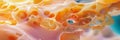 Microscopic Abstract A Captivating View of Orange Bacteria Cells, Unveiling Intricate Structures