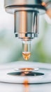 Microscopic analysis of liquid sample in scientific equipment with focused nanotechnology study Royalty Free Stock Photo