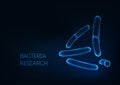 Microscopic bacilli bacteria acidophilus, salmonella, lactobacillus. Probiotics.