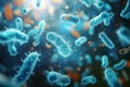 Microscopic bacteria illustrate the science behind probiotics on biological background Royalty Free Stock Photo