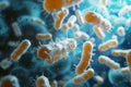 Microscopic bacteria illustrate the science behind probiotics on biological background Royalty Free Stock Photo