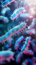 Microscopic bacteria illustrate the science behind probiotics on biological background Royalty Free Stock Photo