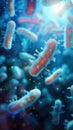 Microscopic bacteria illustrate the science behind probiotics on biological background Royalty Free Stock Photo