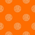 Microscopic bacteria pattern vector orange Royalty Free Stock Photo