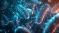 Microscopic Battle: Viruses and Bacteria Royalty Free Stock Photo